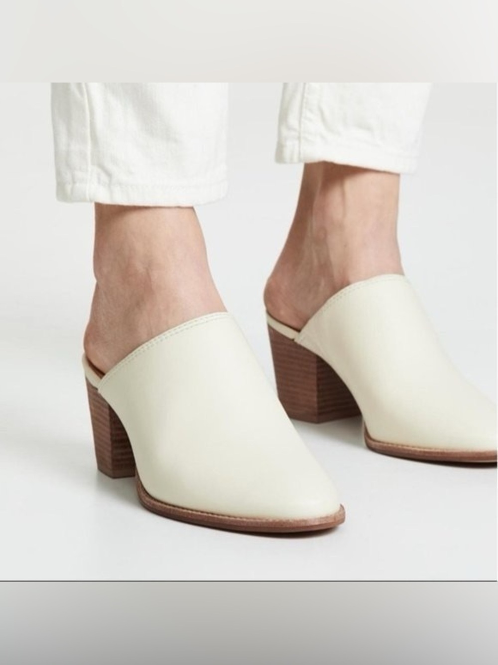 Madewell’s Harper Mule in Antique Canvas White, Size 7